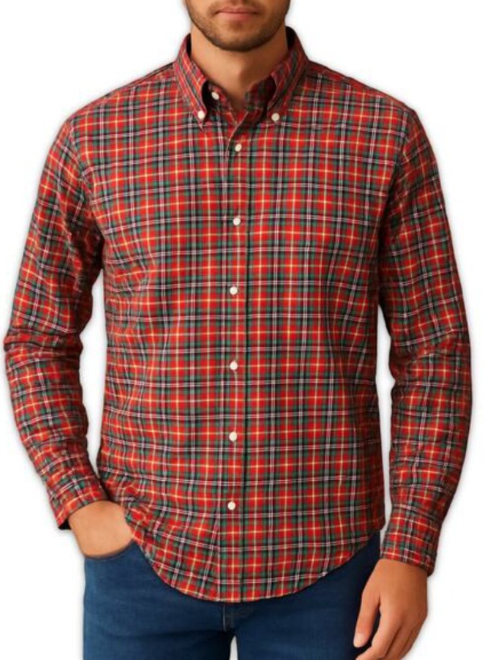 Vintage McGregor Red Tartan Plaid Shirt Ivy Prep Button Down Mens M